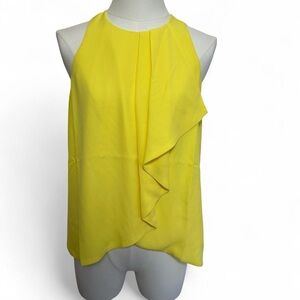 Why Dress Women’s Bright Yellow Sleeveless Top Ruffle - Medium